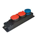2 x 3/25A. + 1/16A. Kauçuk 3 lü Grup Priz - TNP.316